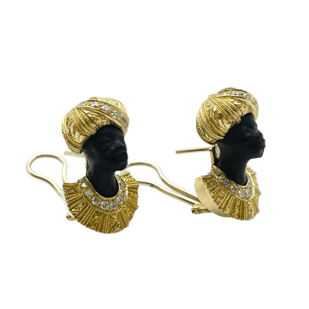 Boucles d'oreilles Clips en or jaune, or blanc et diamants - Castafiore