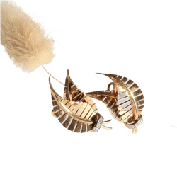 Boucles d'oreilles Clips en or jaune, platine et diamants - Castafiore