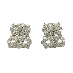 Boucles d'oreilles Clips en platine et diamants - Castafiore