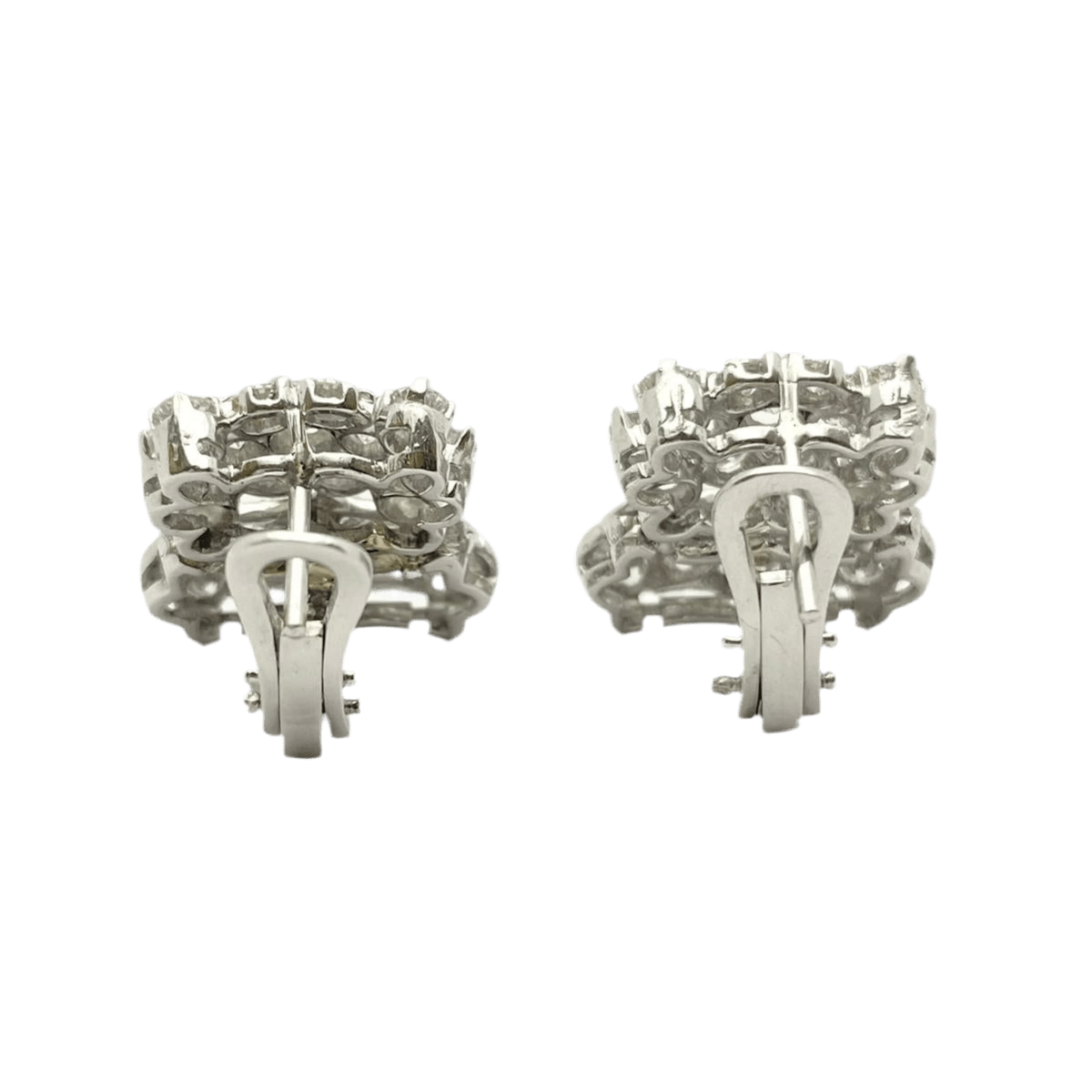 Boucles d'oreilles Clips en platine et diamants - Castafiore