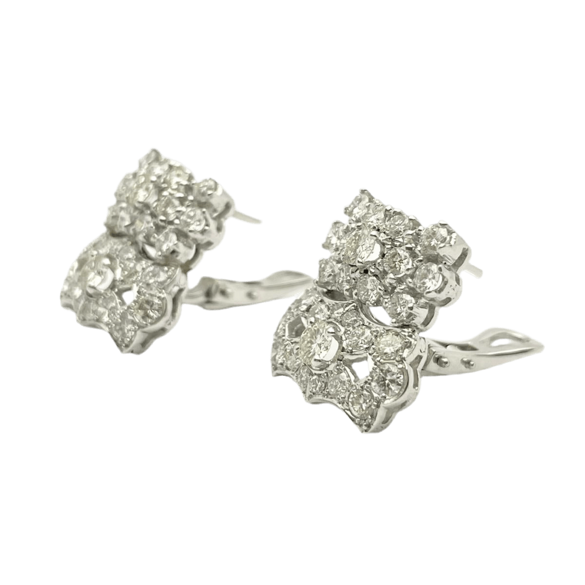 Boucles d'oreilles Clips en platine et diamants - Castafiore