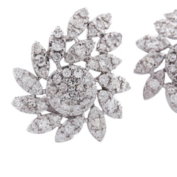 Boucles d'oreilles Clips en platine et diamants - Castafiore