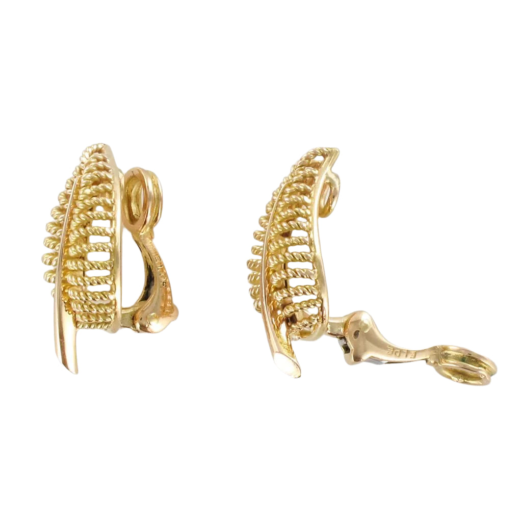 Boucles d'oreilles clips feuilles d'or - Castafiore
