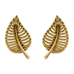 Boucles d'oreilles clips feuilles d'or - Castafiore