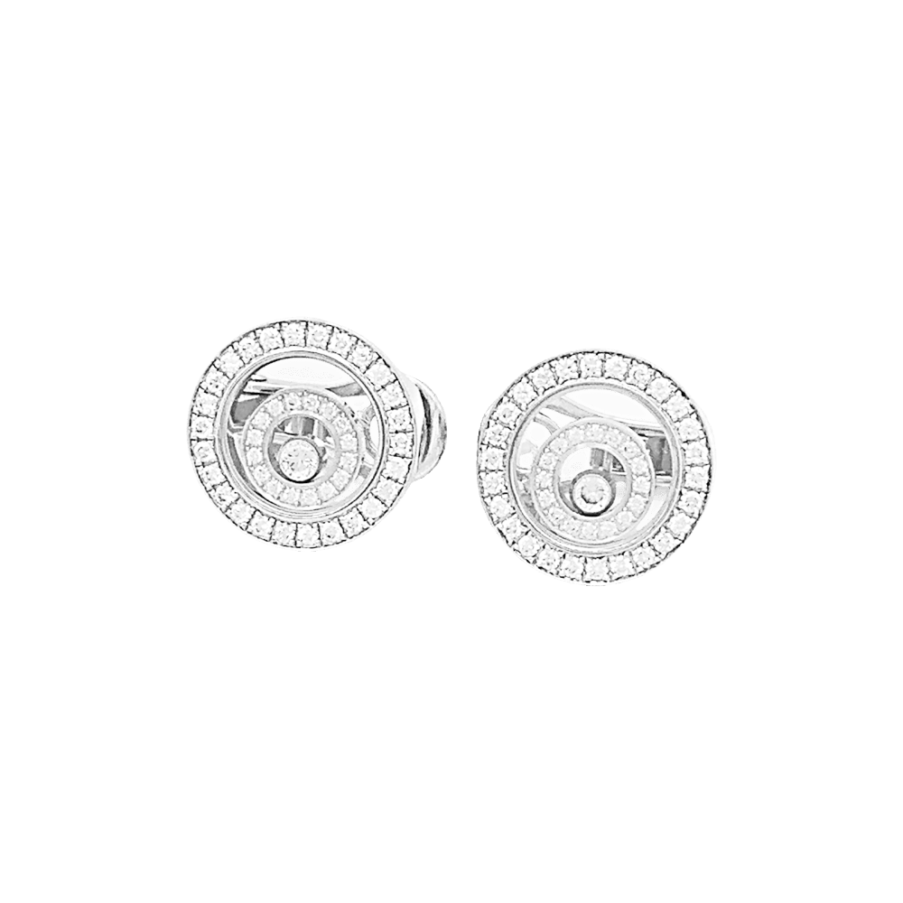 Boucles d'oreilles Clips "Happy Spirit" en or blanc et diamants. - Castafiore