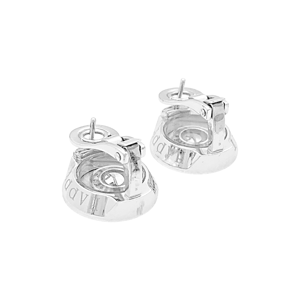 Boucles d'oreilles Clips "Happy Spirit" en or blanc et diamants. - Castafiore