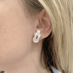 Boucles d'oreilles Clips HERMÈS "Audierne" en argent - Castafiore