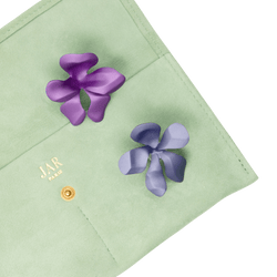 Boucles d'oreilles Clips JAR "Fleurs" en aluminium et or jaune - Castafiore