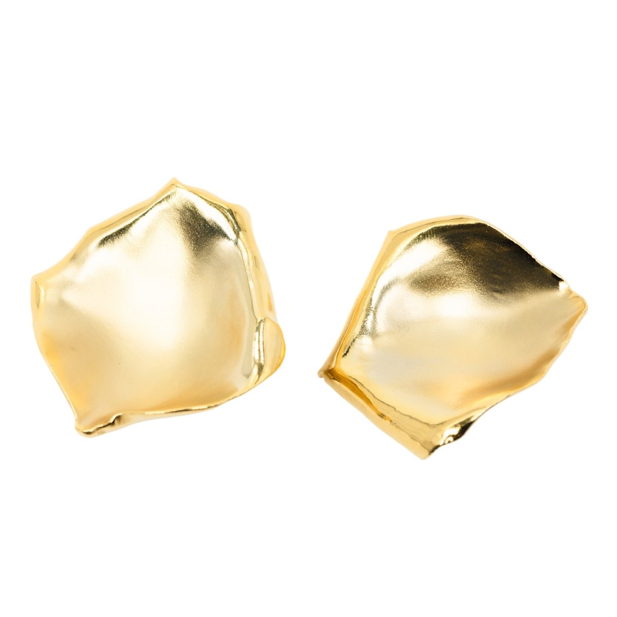 Boucles d'oreilles Clips JAR "Pétales" en aluminium et or jaune - Castafiore