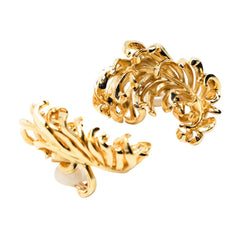 Boucles d'oreilles Clips JAR "Plumes" en aluminium et or jaune - Castafiore