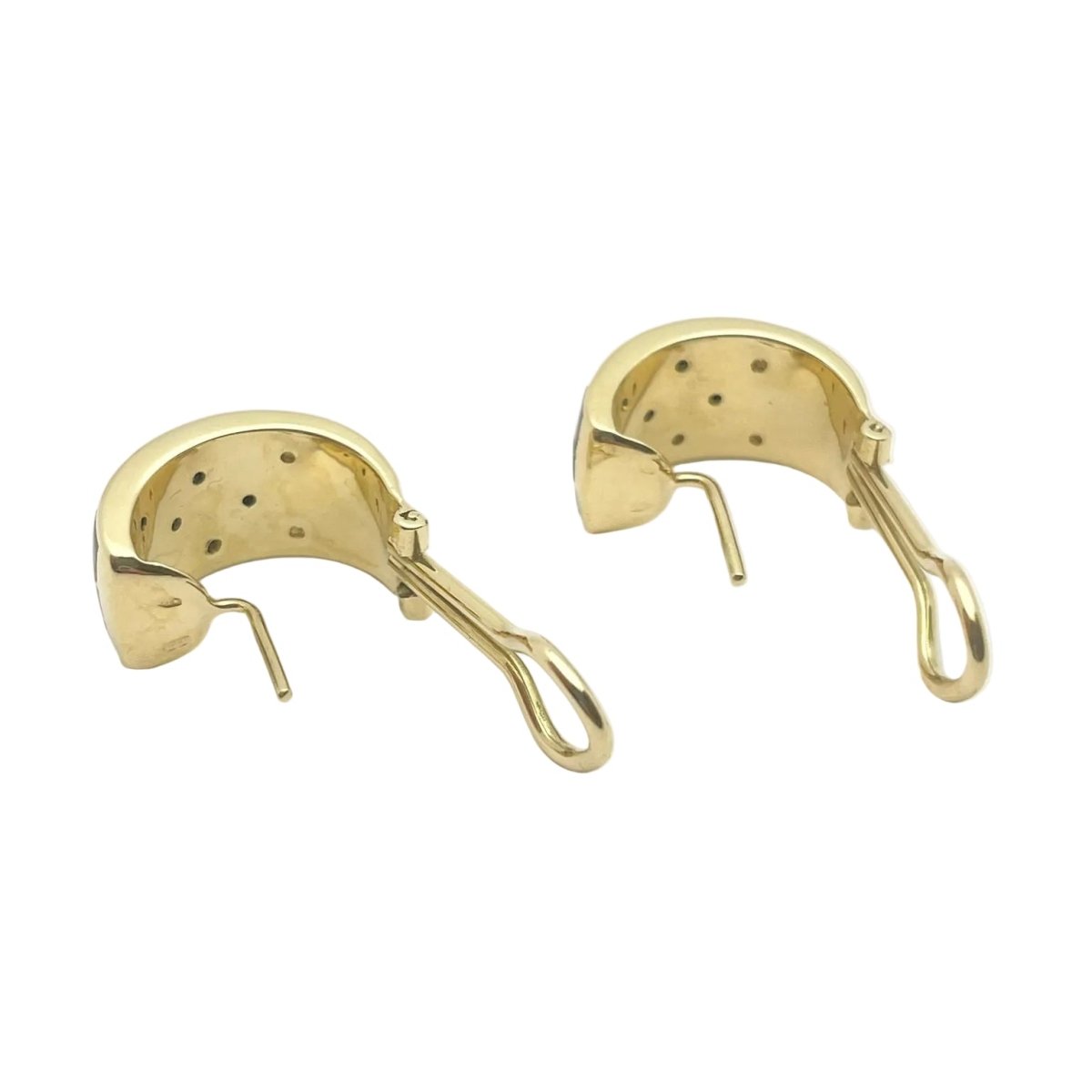 Boucles d'oreilles Clips LEO PIZZO en or jaune, émail et diamants - Castafiore