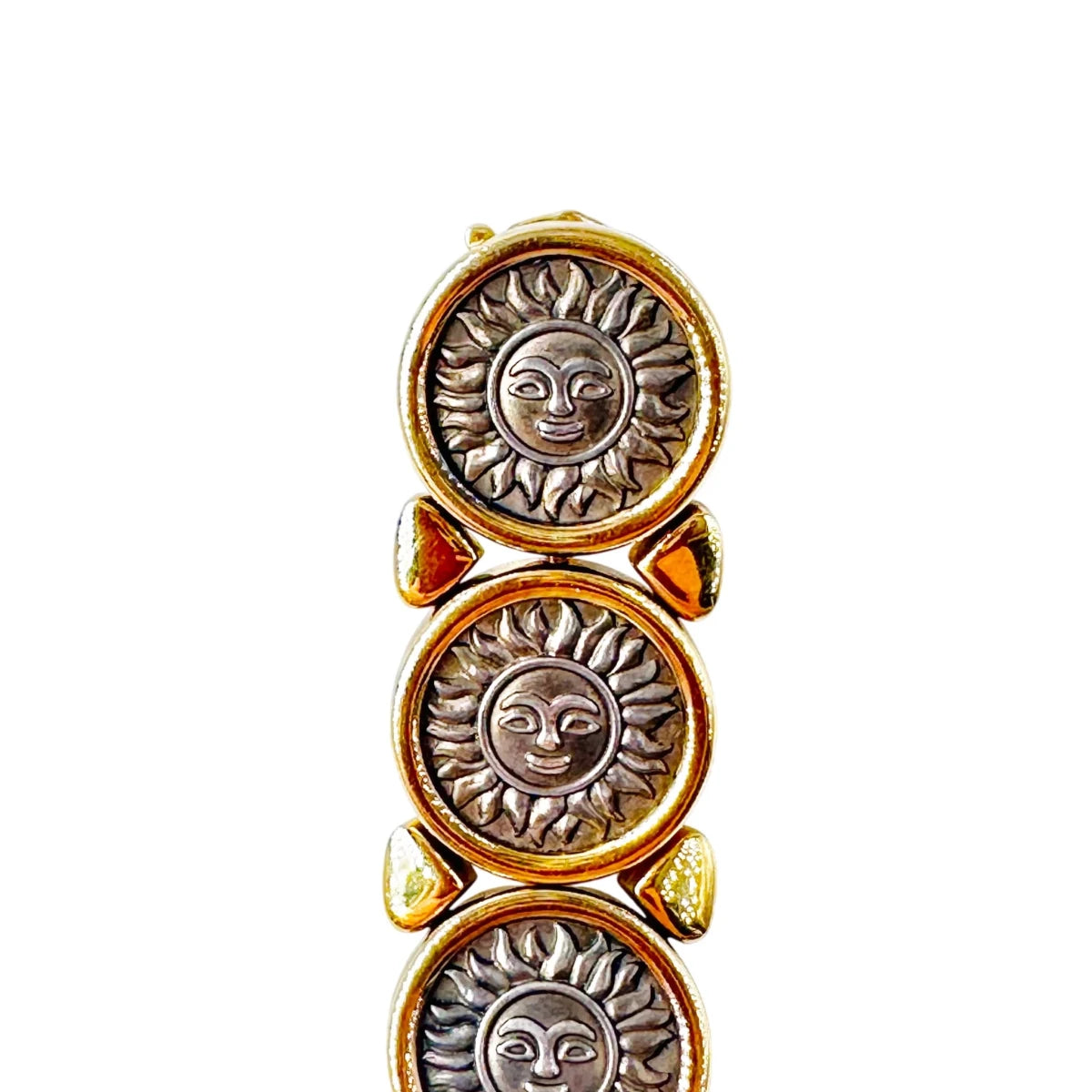 Boucles d'oreilles Clips MARINA B "Soleil" en or jaune et argent - Castafiore