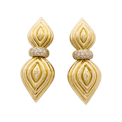 Boucles d'oreilles Clips O.J. PERRIN en or jaune et diamants - Castafiore