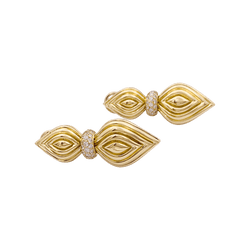 Boucles d'oreilles Clips O.J. PERRIN en or jaune et diamants - Castafiore