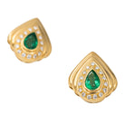 Boucles d'oreilles Clips Or jaune Emeraude - Castafiore