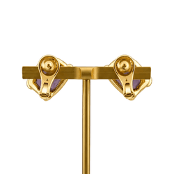 Boucles d'oreilles Clips POMELLATO en or jaune, améthyste et diamants - Castafiore
