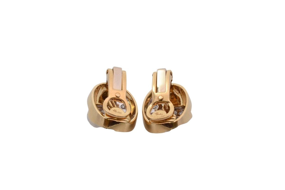 Boucles d'oreilles Clips POMELLATO en or jaune et diamants - Castafiore