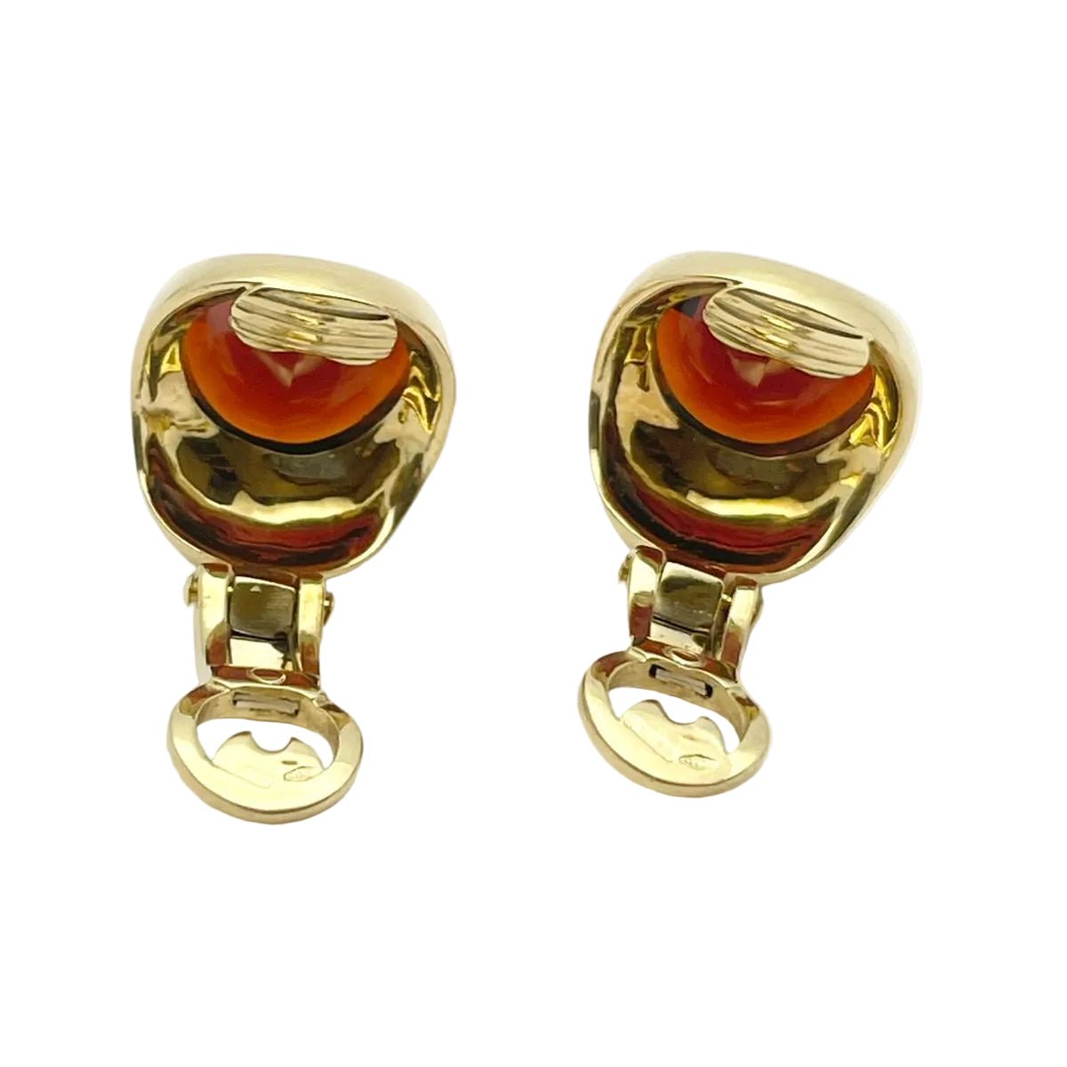 Boucles d'oreilles Clips POMELLATO en or jaune et grenats - Castafiore