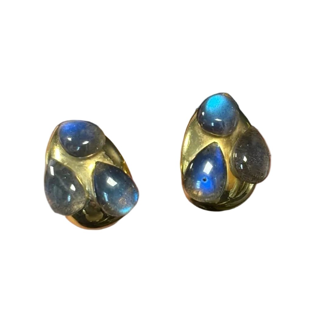 Boucles d'oreilles Clips POMELLATO en or jaune et labradorite - Castafiore