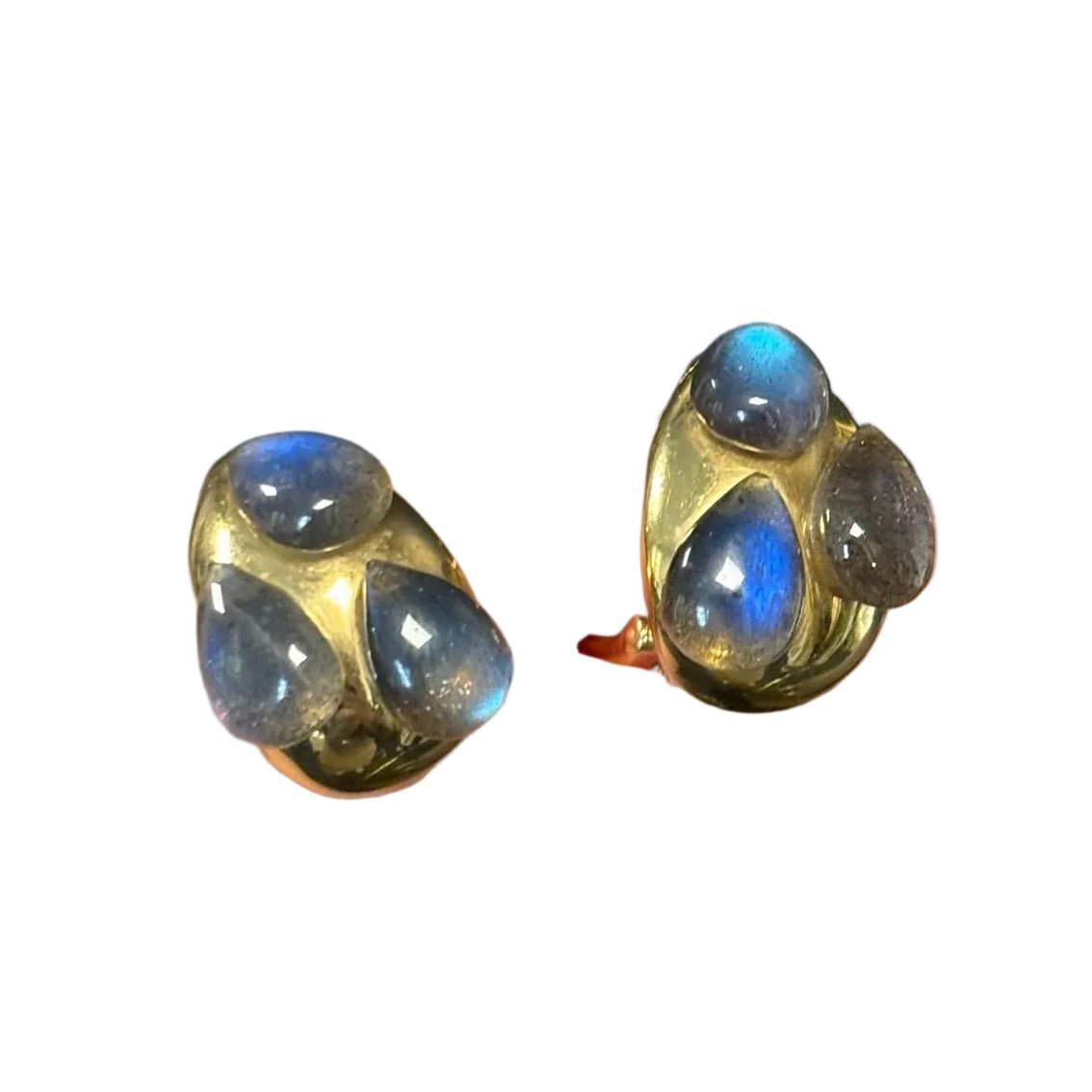 Boucles d'oreilles Clips POMELLATO en or jaune et labradorite - Castafiore