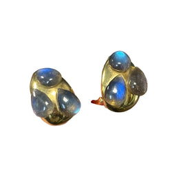 Boucles d'oreilles Clips POMELLATO en or jaune et labradorite - Castafiore