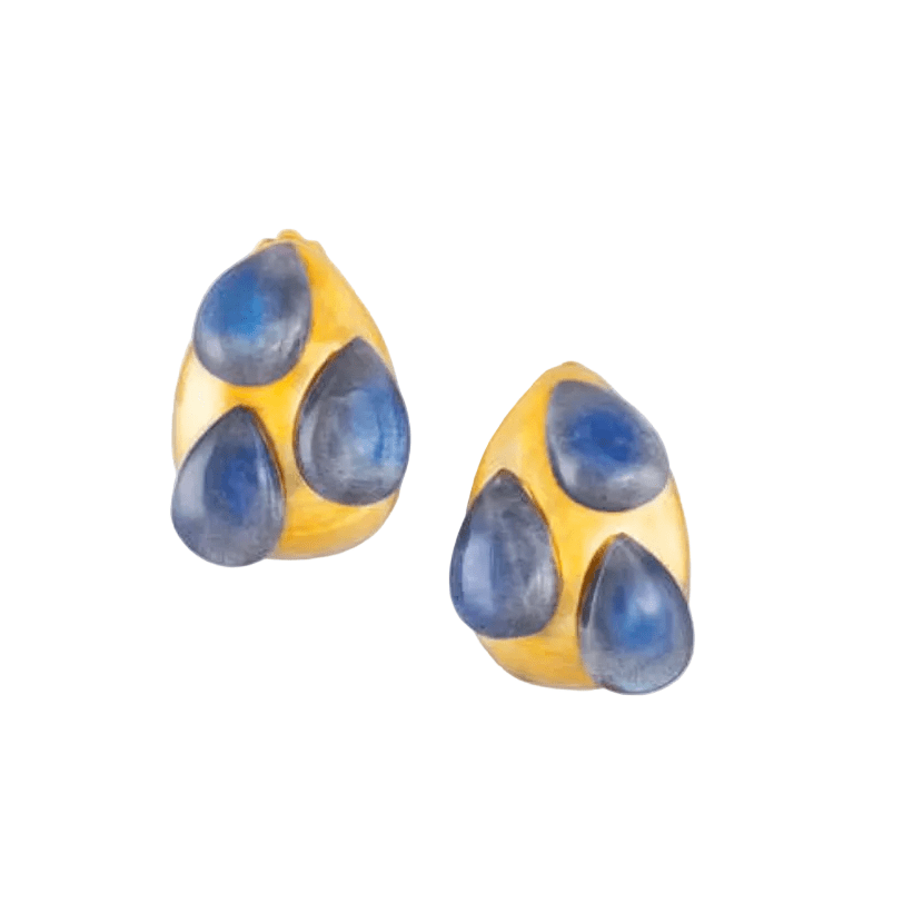 Boucles d'oreilles Clips POMELLATO en or jaune et labradorite - Castafiore