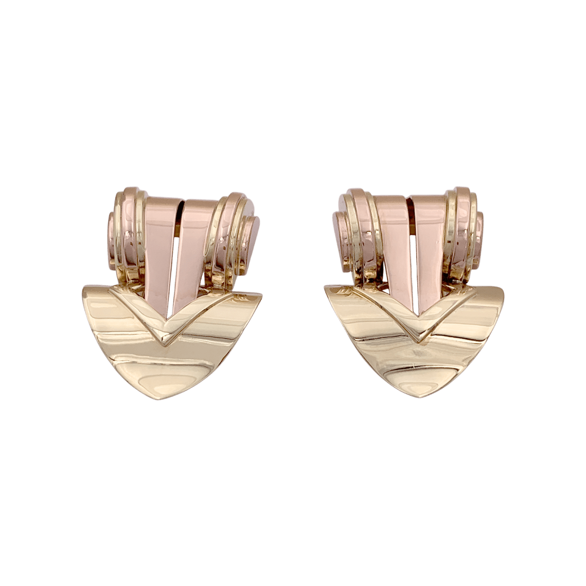 Boucles d'oreilles Clips TIFFANY & CO. en or jaune et or rose - Castafiore