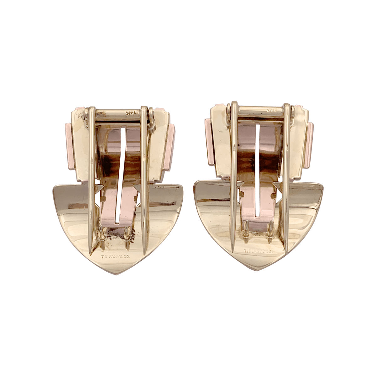 Boucles d'oreilles Clips TIFFANY & CO. en or jaune et or rose - Castafiore