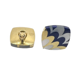 Boucles d'oreilles Clips TIFFANY & CO. en or jaune, lapis-lazuli et nacre - Castafiore