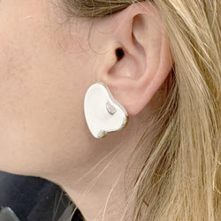 Boucles d'oreilles Clips TIFFANY & CO X ELSA PERETTI "Cœur Bean" en argent - Castafiore