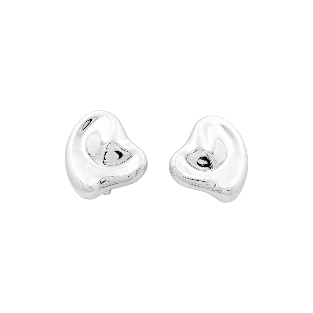 Boucles d'oreilles Clips TIFFANY & CO X ELSA PERETTI "Cœur Bean" en argent - Castafiore