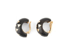 Boucles d'oreilles Clips VAN CLEEF & ARPELS en or jaune et bois d'amourette - Castafiore