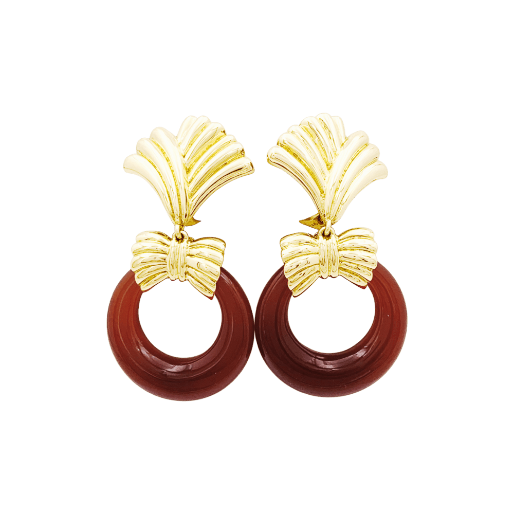 Boucles d'oreilles Clips VAN CLEEF & ARPELS en or jaune et pierres dures - Castafiore