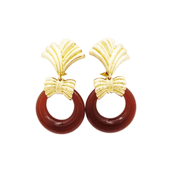 Boucles d'oreilles Clips VAN CLEEF & ARPELS en or jaune et pierres dures - Castafiore