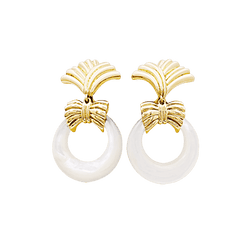 Boucles d'oreilles Clips VAN CLEEF & ARPELS en or jaune et pierres dures - Castafiore