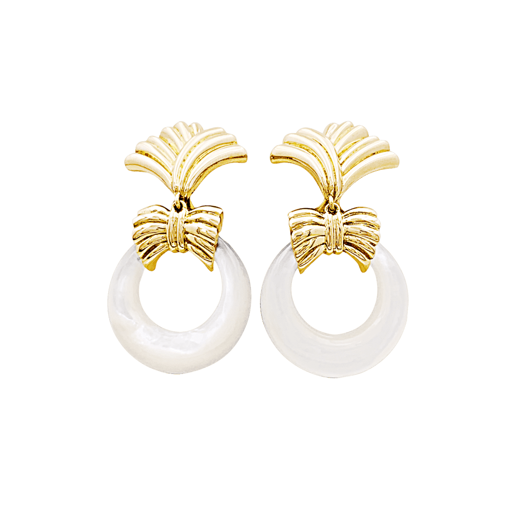 Boucles d'oreilles Clips VAN CLEEF & ARPELS en or jaune et pierres dures - Castafiore