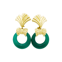 Boucles d'oreilles Clips VAN CLEEF & ARPELS en or jaune et pierres dures - Castafiore