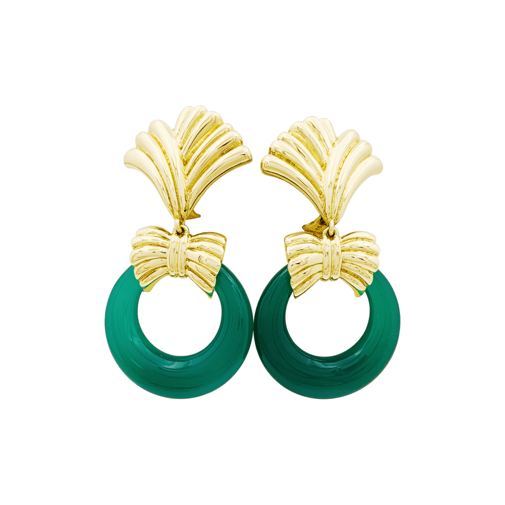 Boucles d'oreilles Clips VAN CLEEF & ARPELS en or jaune et pierres dures - Castafiore