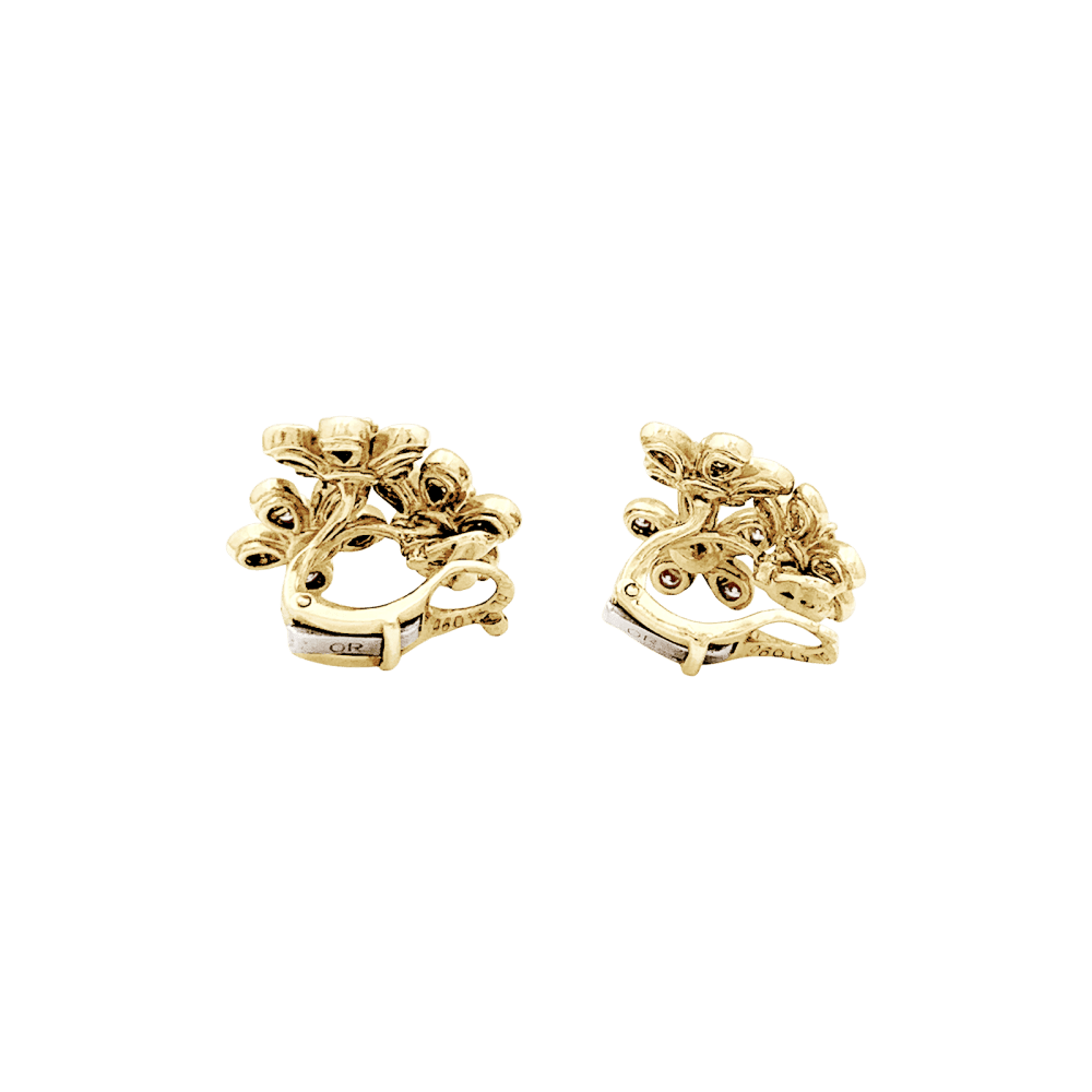 Boucles d'oreilles Clips VAN CLEEF & ARPELS "Socrate" en or jaune et diamants - Castafiore