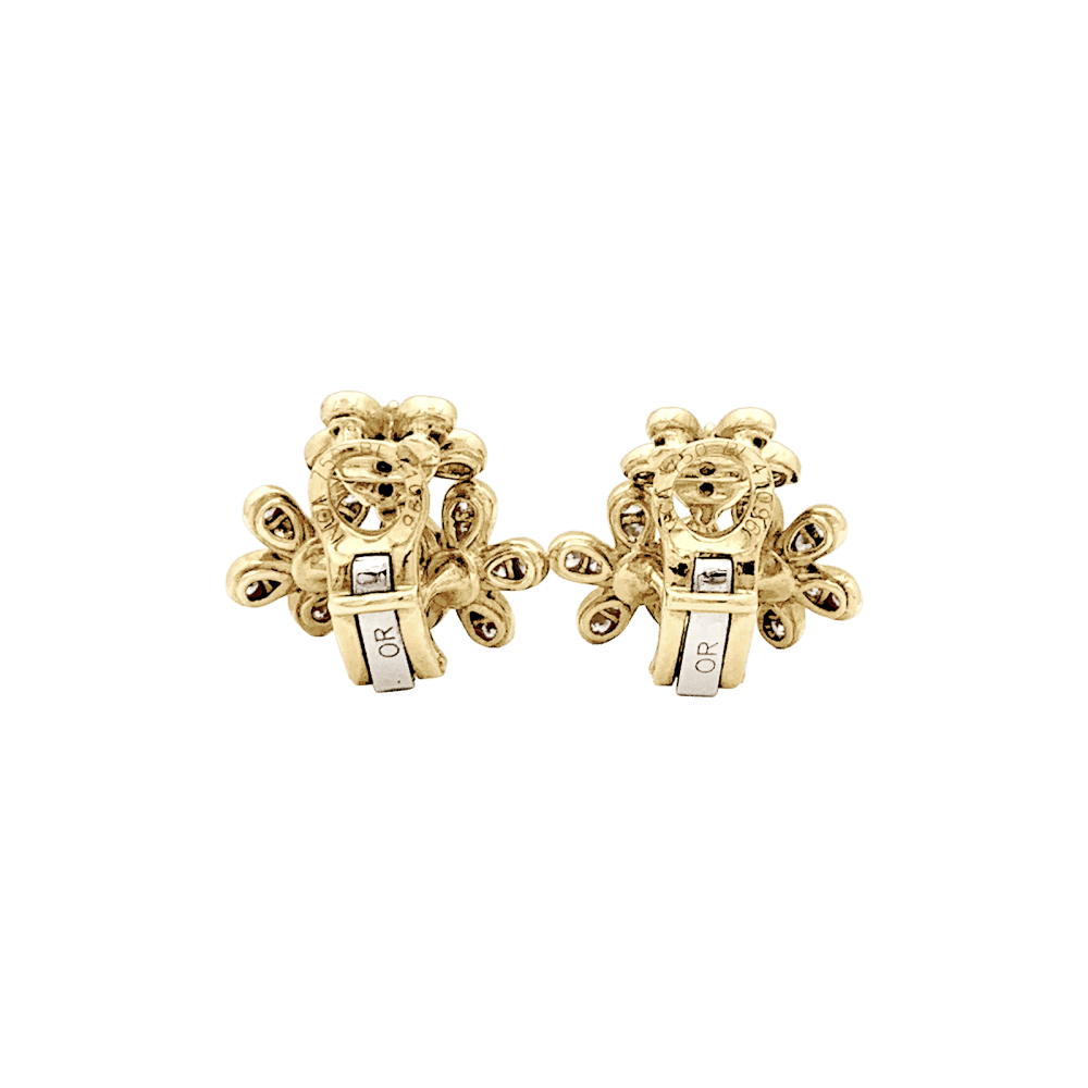 Boucles d'oreilles Clips VAN CLEEF & ARPELS "Socrate" en or jaune et diamants - Castafiore