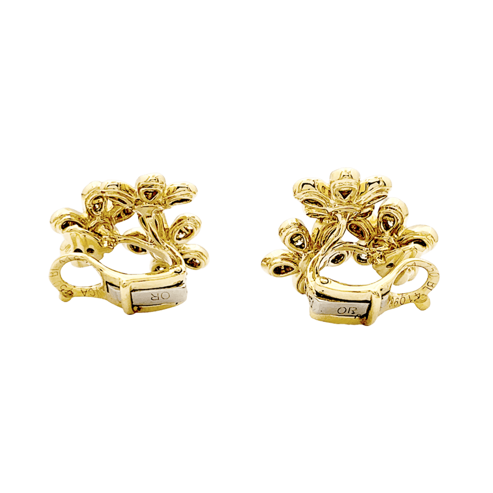 Boucles d'oreilles Clips VAN CLEEF & ARPELS "Socrate" en or jaune et diamants - Castafiore