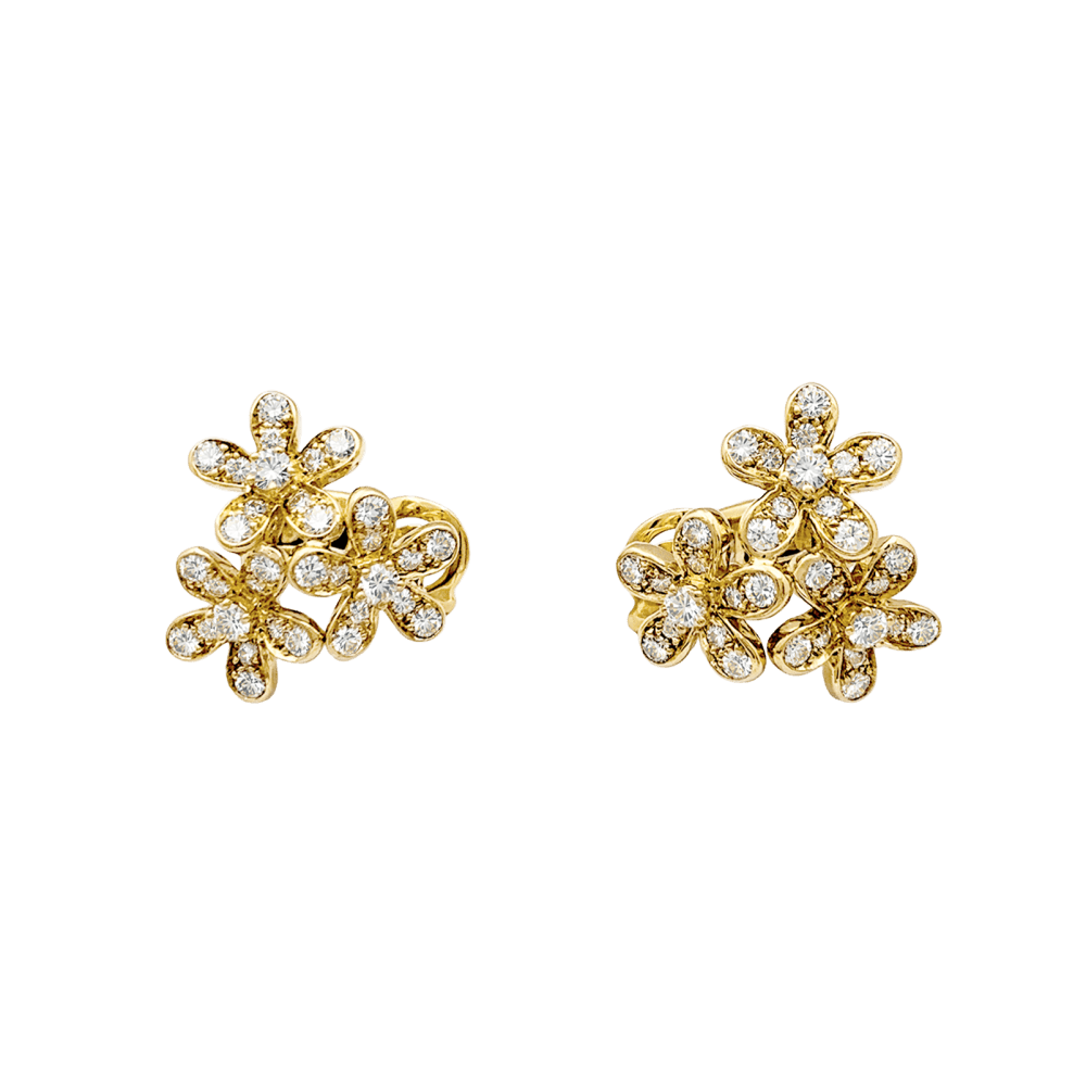 Boucles d'oreilles Clips VAN CLEEF & ARPELS "Socrate" en or jaune et diamants - Castafiore