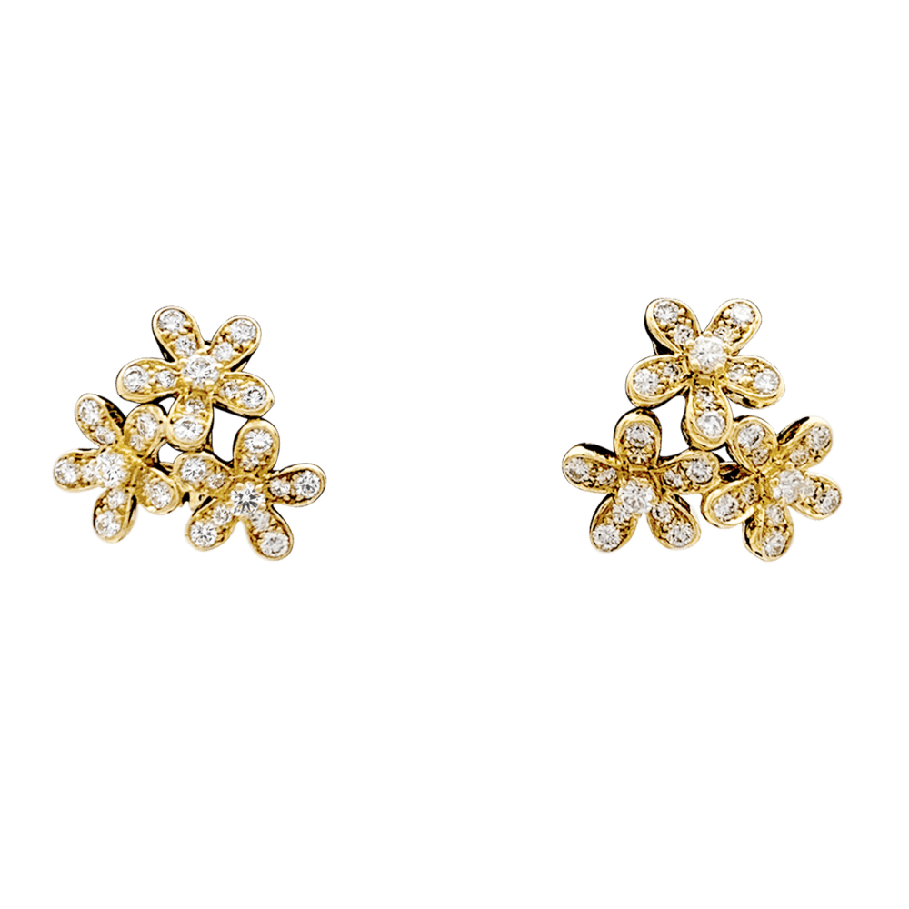 Boucles d'oreilles Clips VAN CLEEF & ARPELS "Socrate" en or jaune et diamants - Castafiore