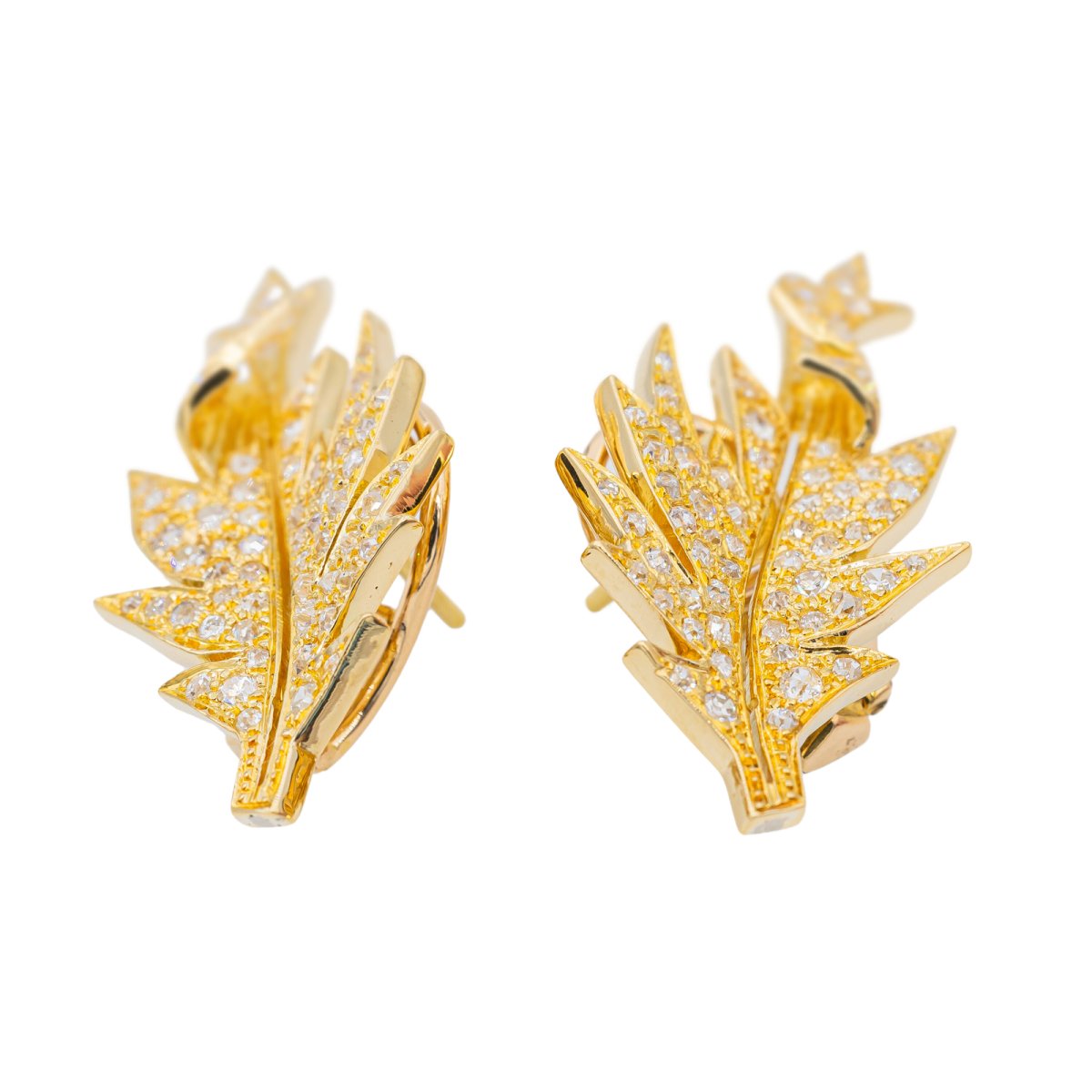 Boucles d'oreilles Clou en or jaune et diamant - Castafiore