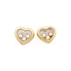Boucles d'oreilles Clous CHOPARD "Happy Diamonds" en or jaune et diamants - Castafiore