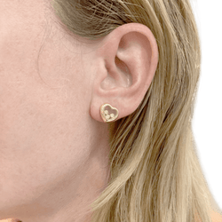 Boucles d'oreilles Clous CHOPARD "Happy Diamonds" en or jaune et diamants - Castafiore