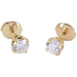 Boucles d'oreilles Clous diamants en or jaune - Castafiore