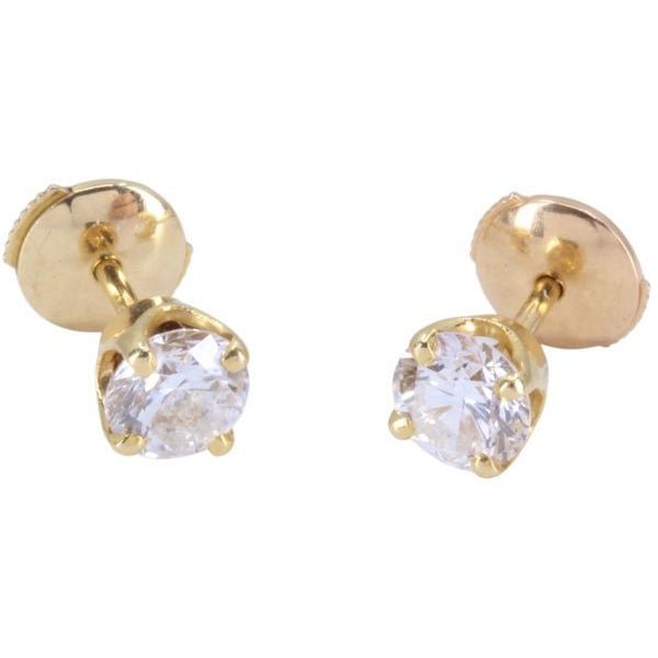 Boucles d'oreilles Clous diamants en or jaune - Castafiore