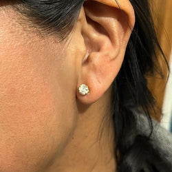 Boucles d'oreilles Clous diamants en or jaune - Castafiore