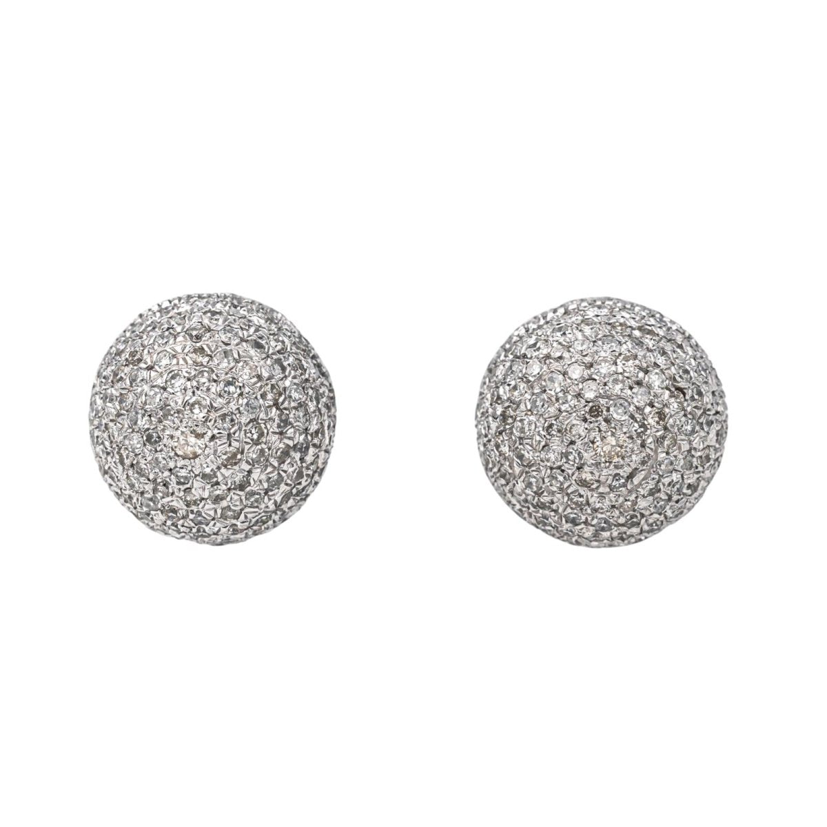 Boucles d'oreilles Clous en or blanc et diamants - Castafiore